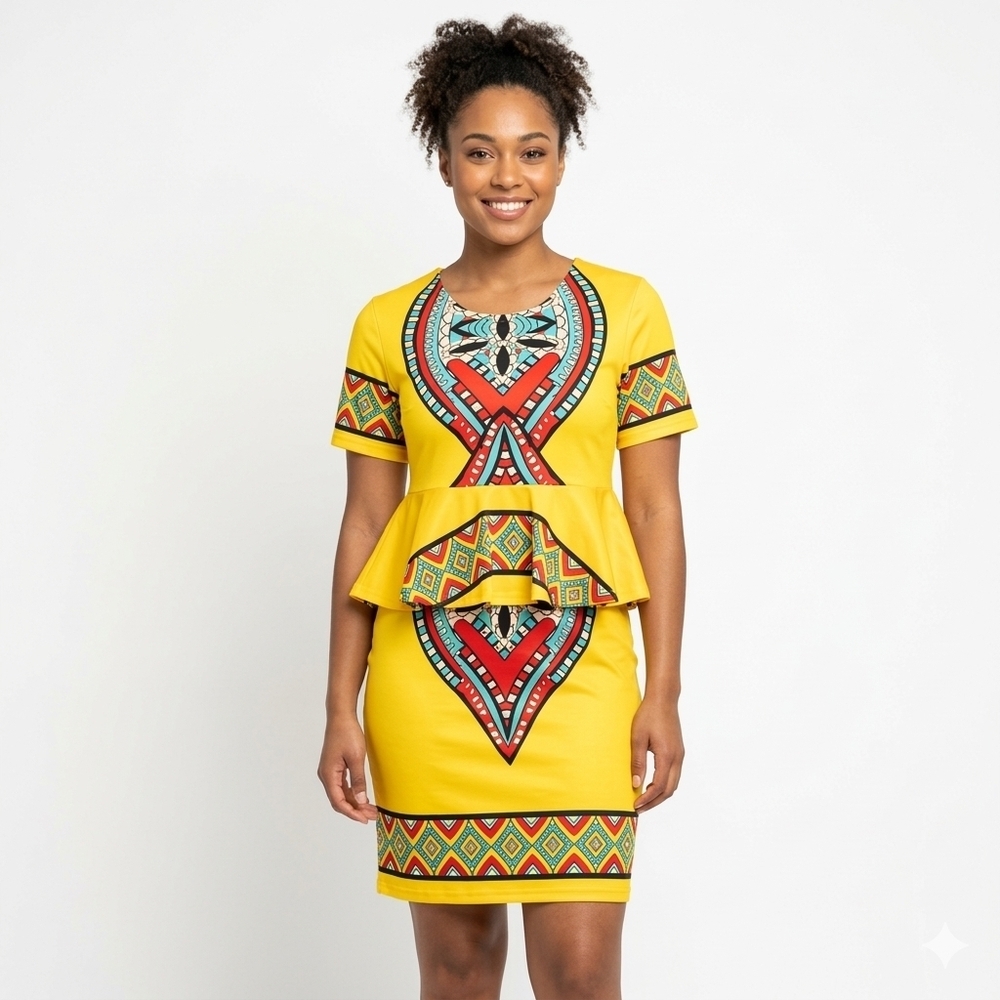 Tribal Peplum Dress NWOT 😍
